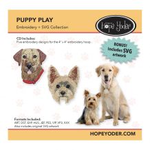 Puppy Play Embroidery Design + SVG Collection CD-ROM by Hope Yoder